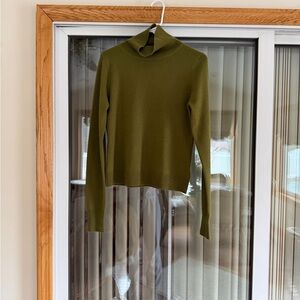 Reformation Jett Cashmere Turtleneck Green - Size L